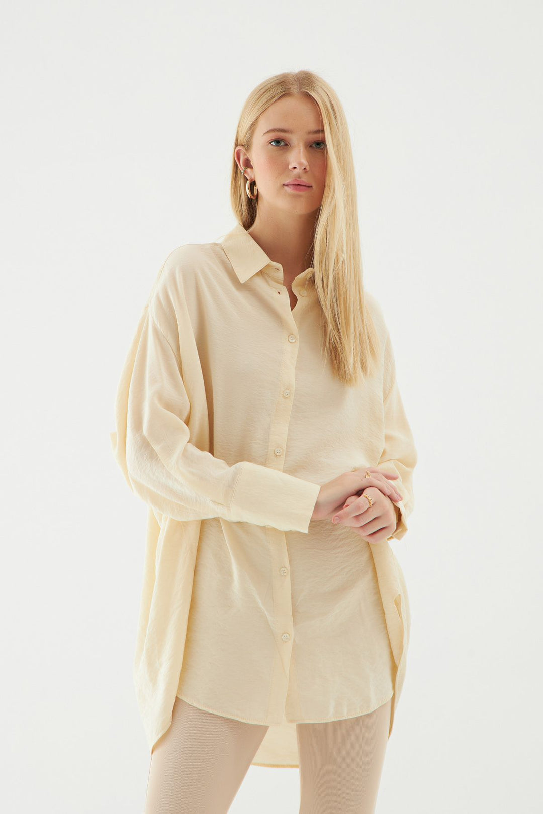 Oversize Cut Shirt Beige