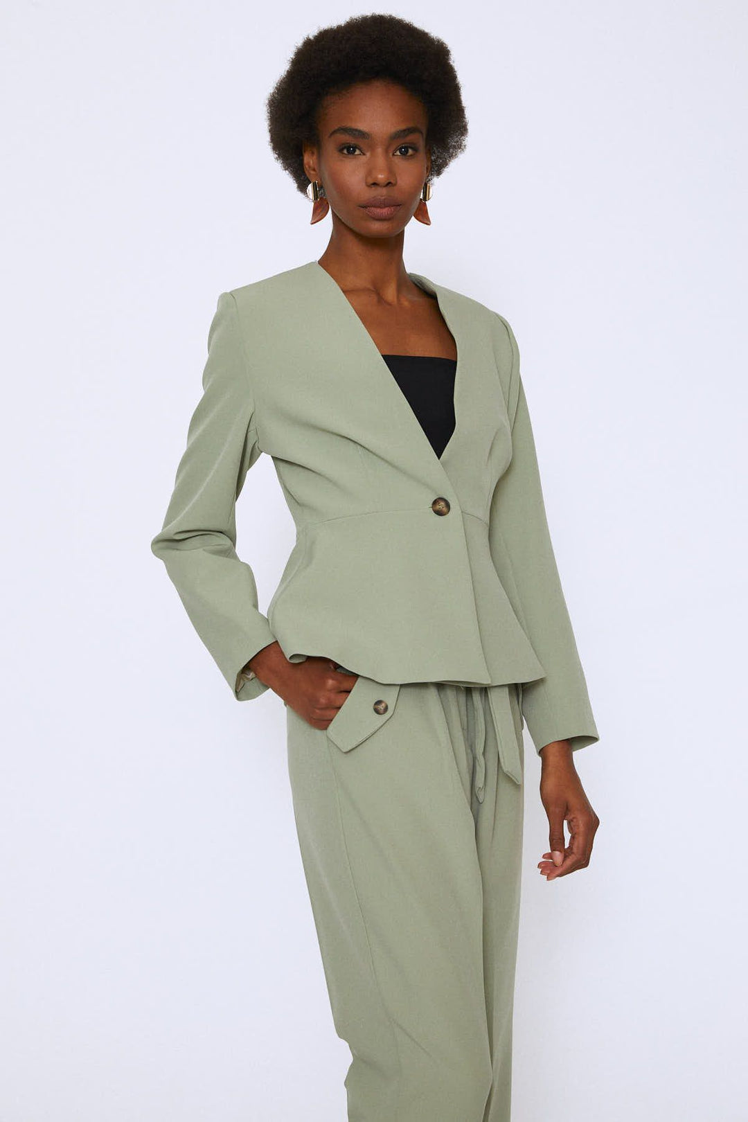 Peplum Blazer Jacket Mint