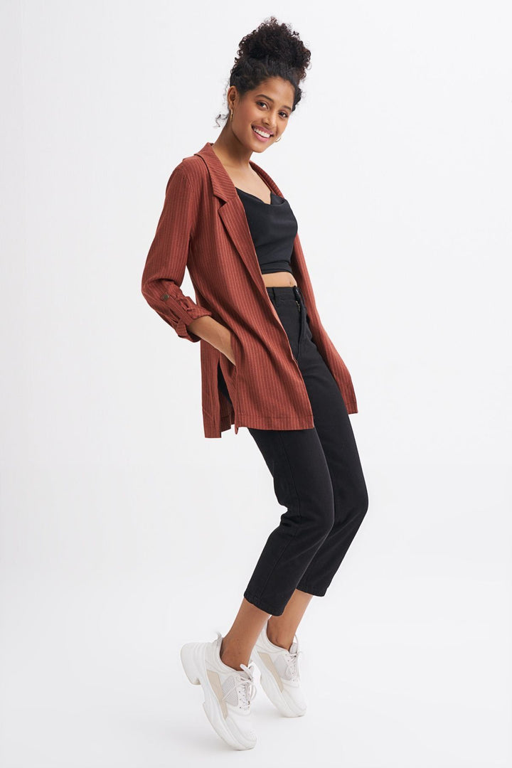 Striped Blazer Jacket Tile