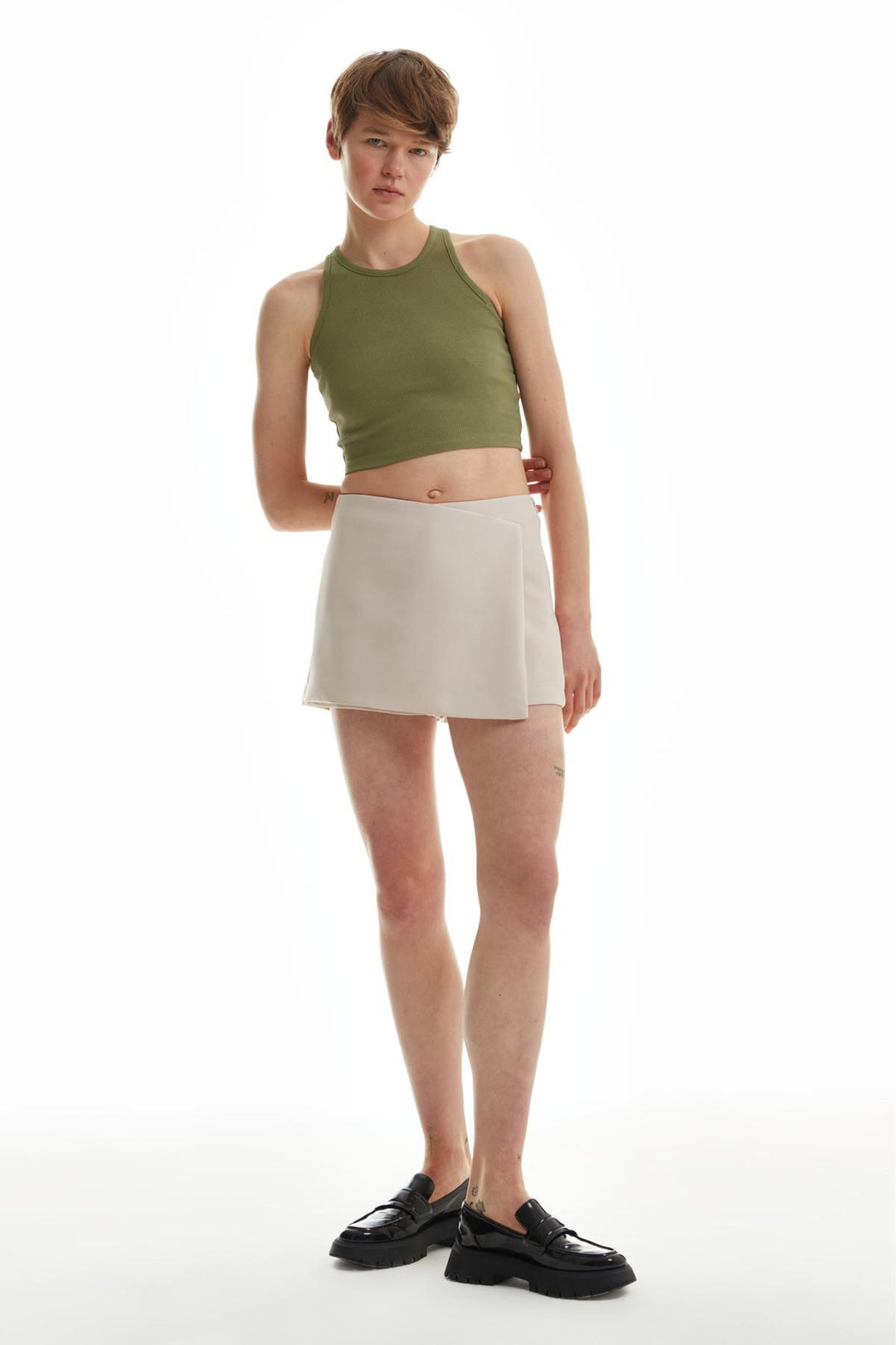 Asymmetric Short Skirt Stone