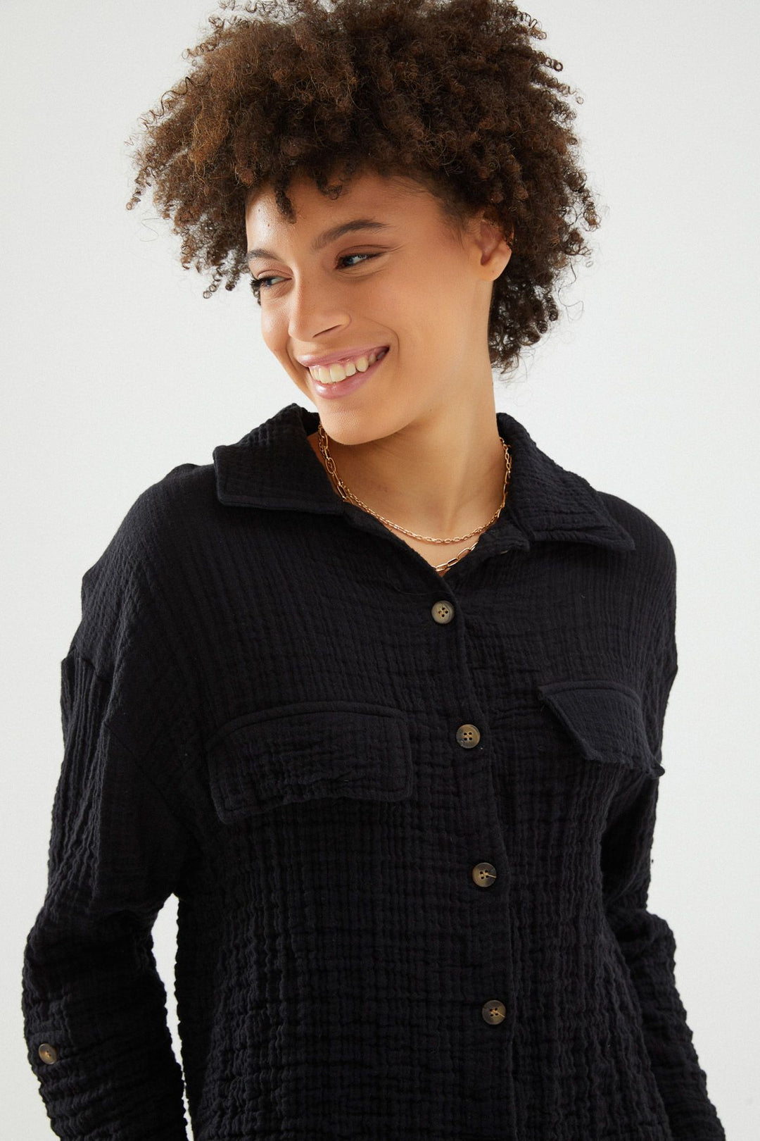 Uzun Kollu Gömlek Siyah