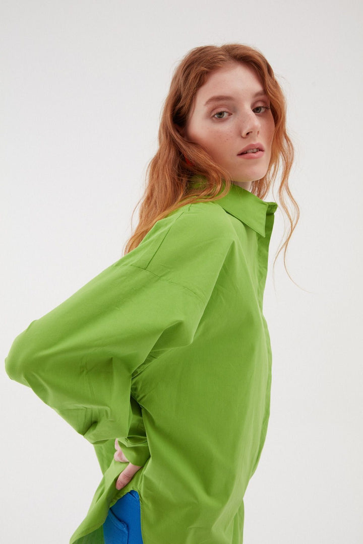 Oversize Basic Shirt Dark Green