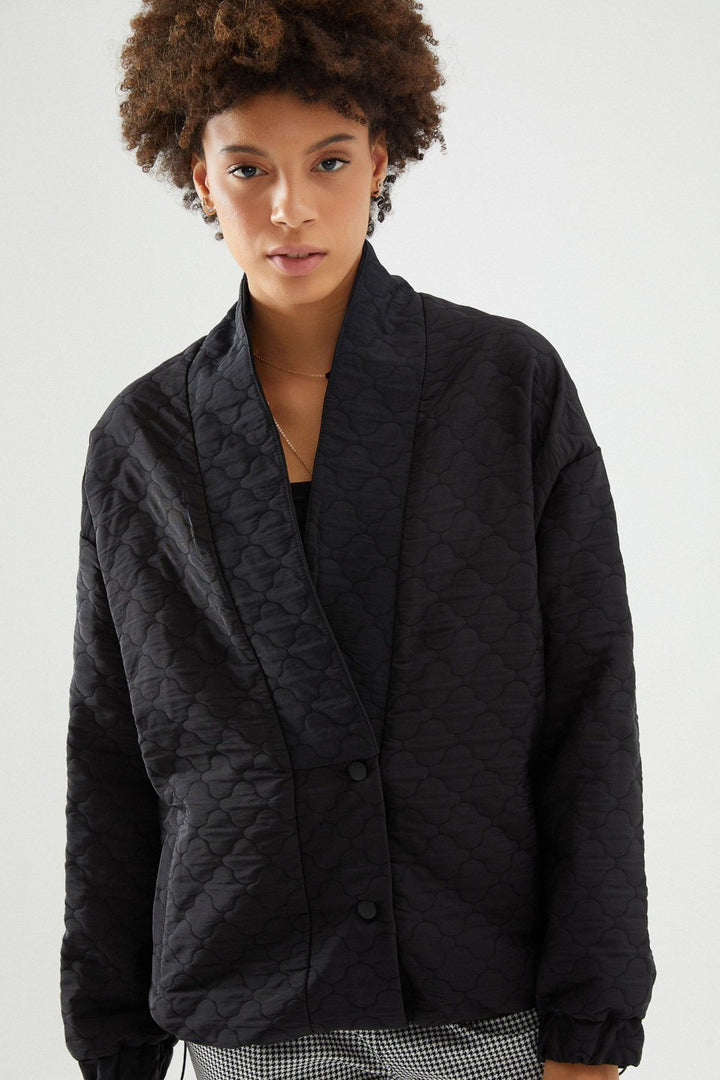 Kapitone Ceket Siyah