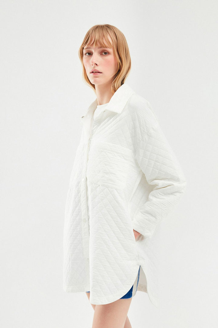 Oversize Quilted Jacket White