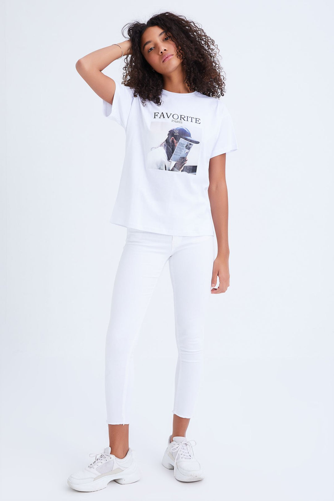 Baskılı Tişört Beyaz