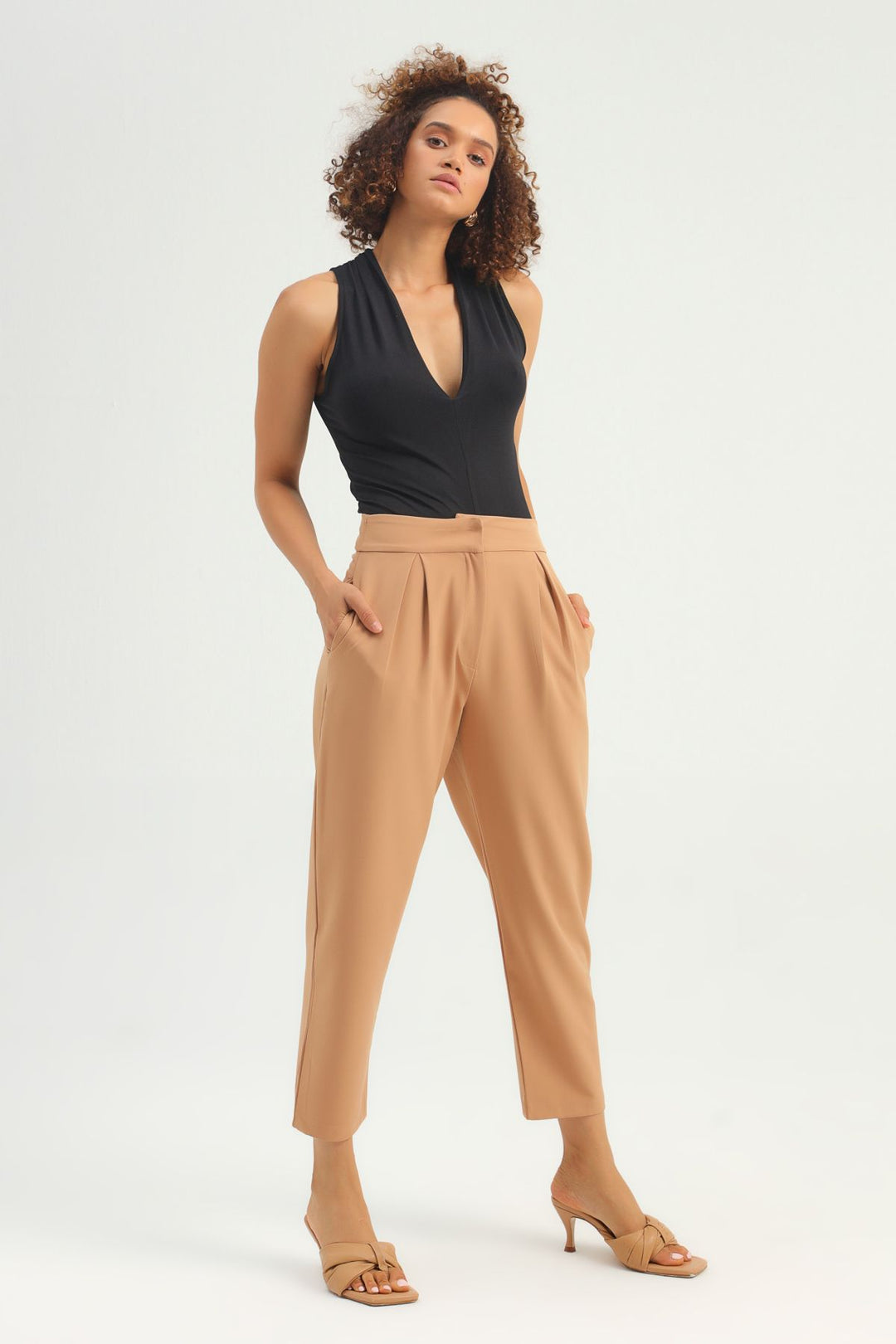 V Neck Bodysuit Black