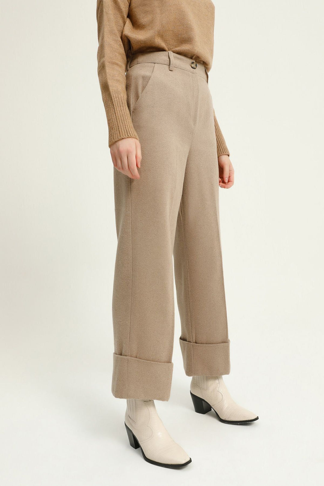 Double Leg Cachet Trousers Mink