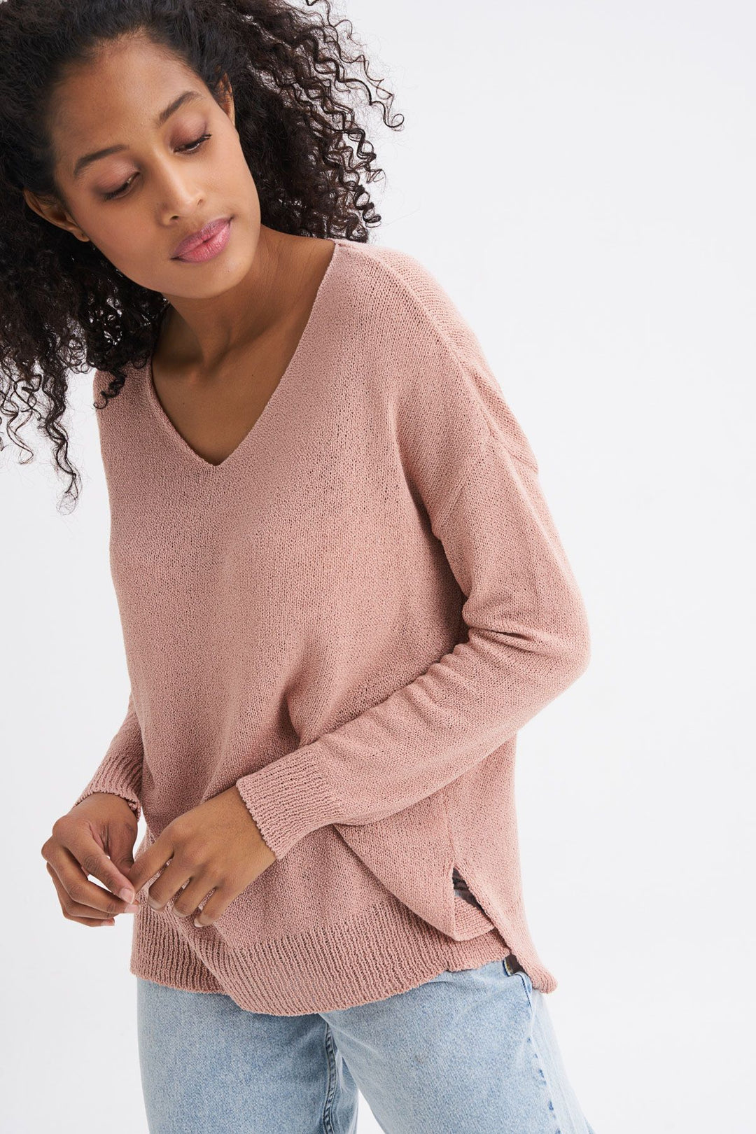 V Neck Knitwear Powder