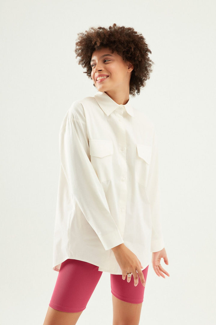 Low Back Oversize Shirt White
