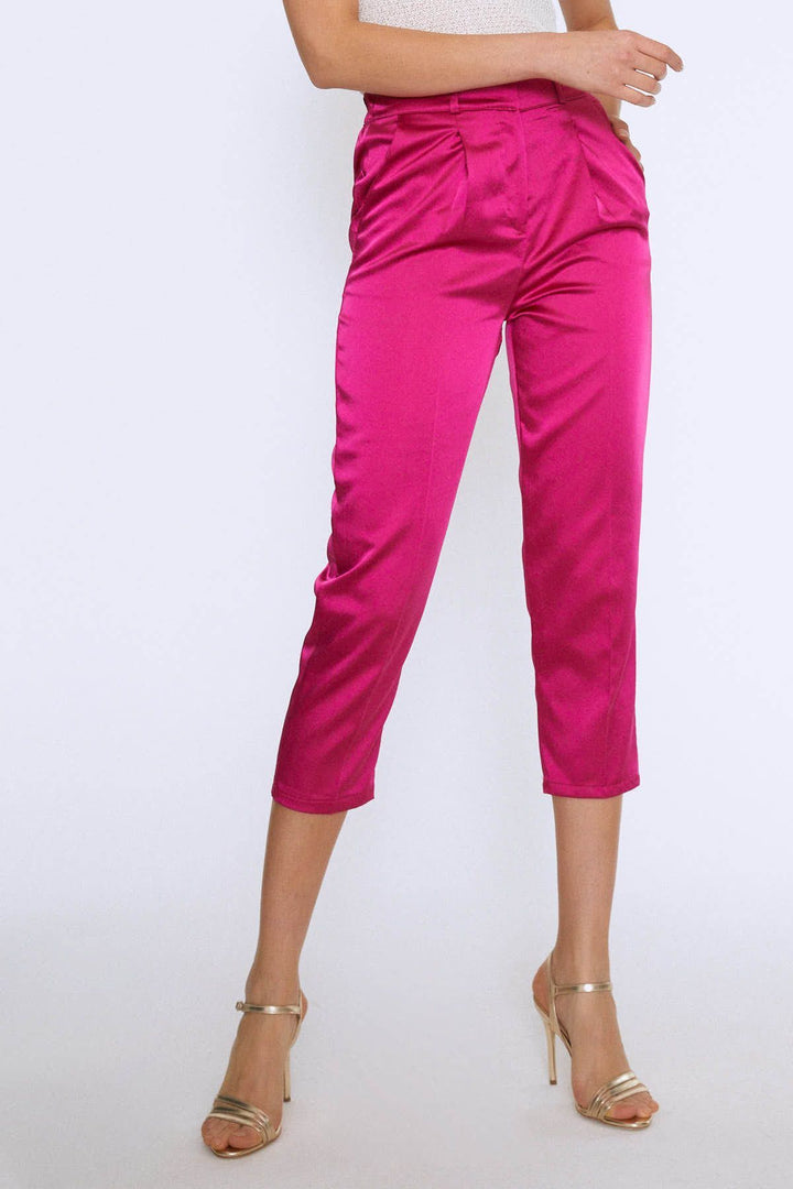Waist Pleated Trousers Fuchsia