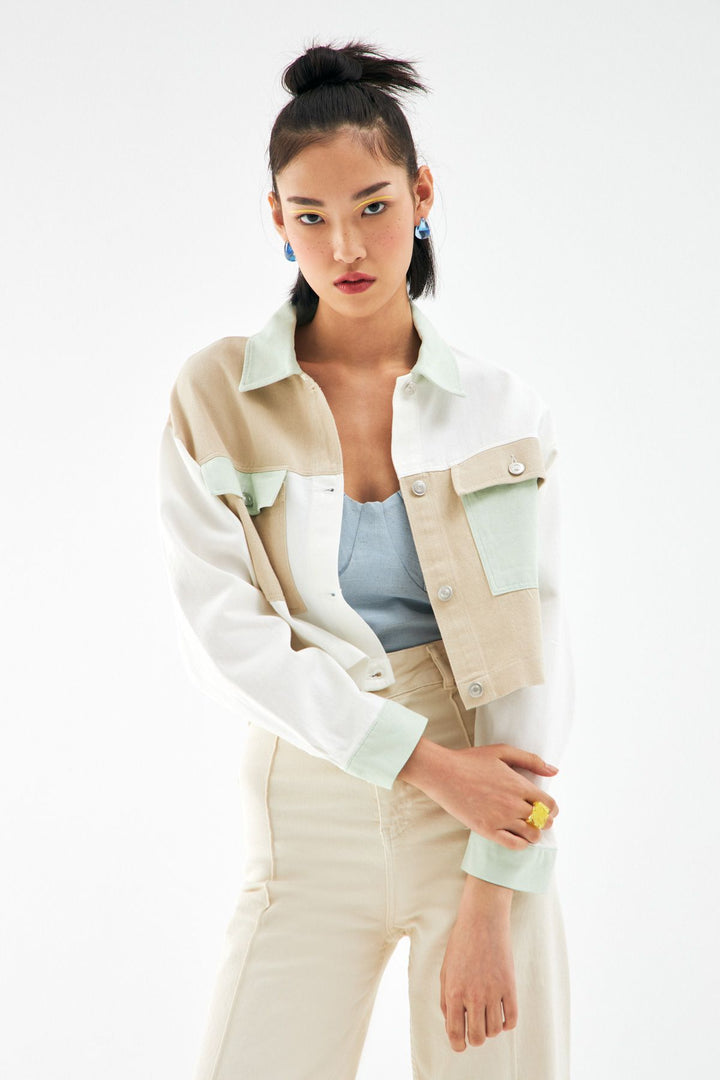 Colored Gabardine Jacket Ecru