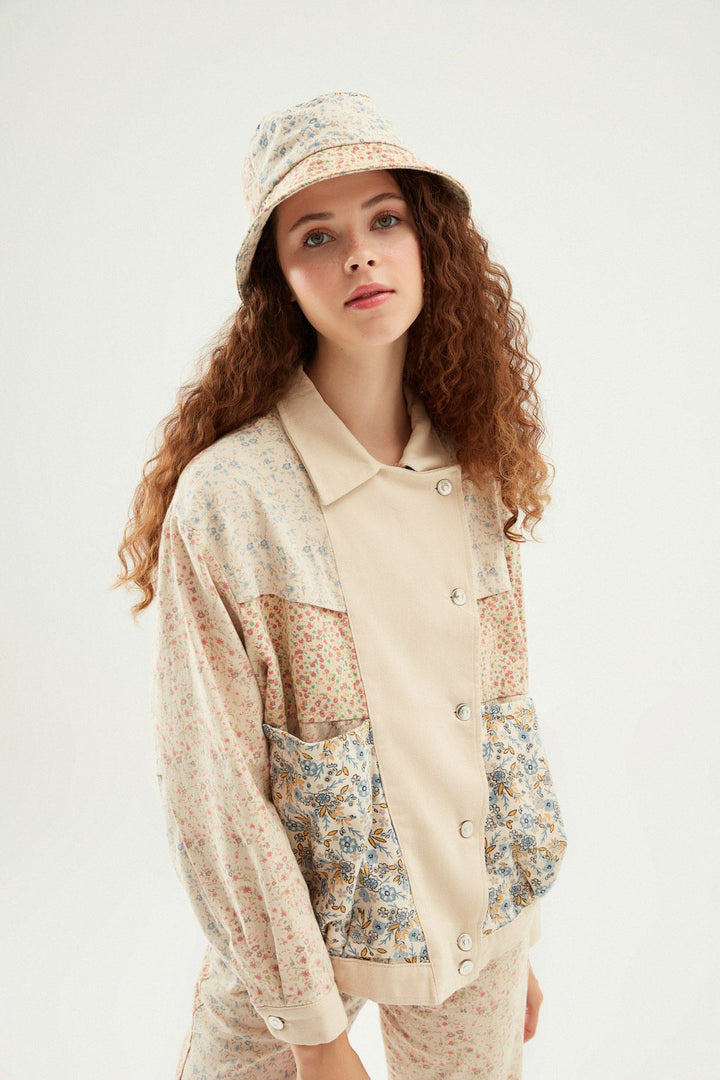 Patchwork Jacket Stone