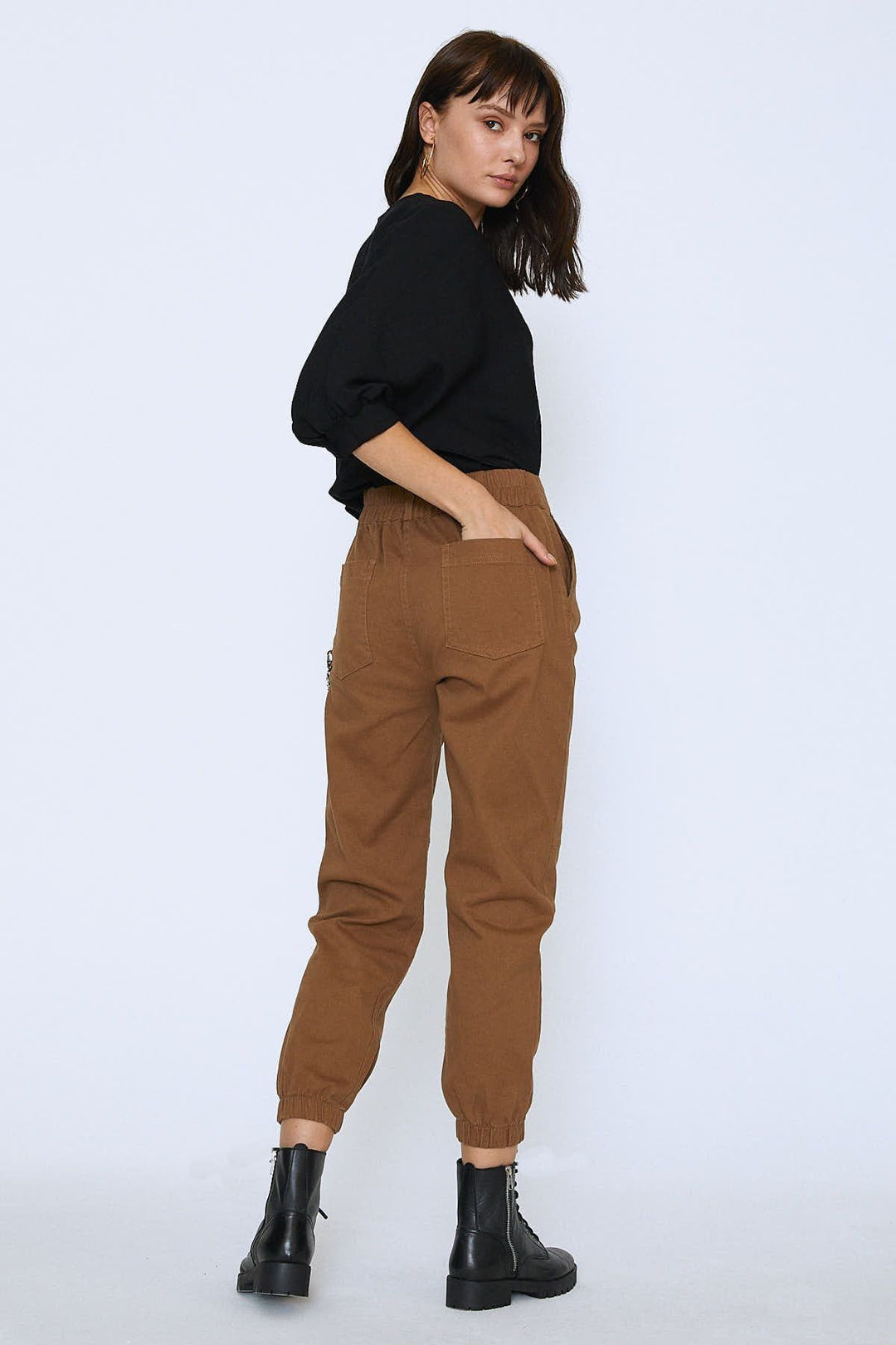 Zincirli Jogger Pantolon Camel