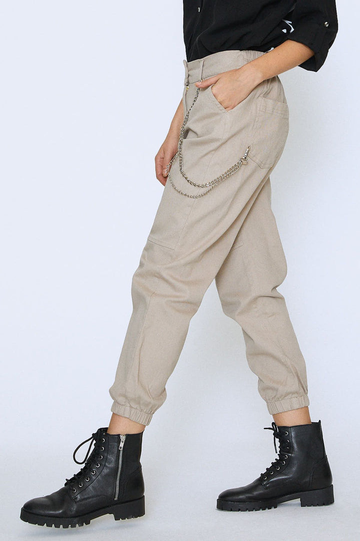 Chain Jogger Pants Beige