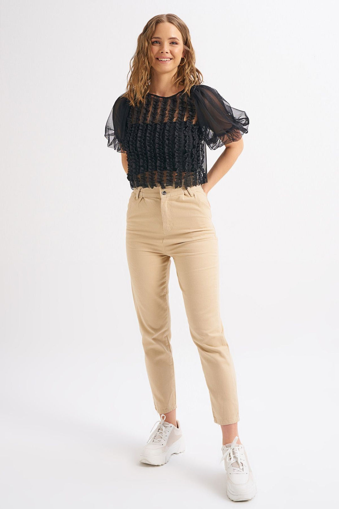 Balloon Sleeve Gippie Tulle Ice Black