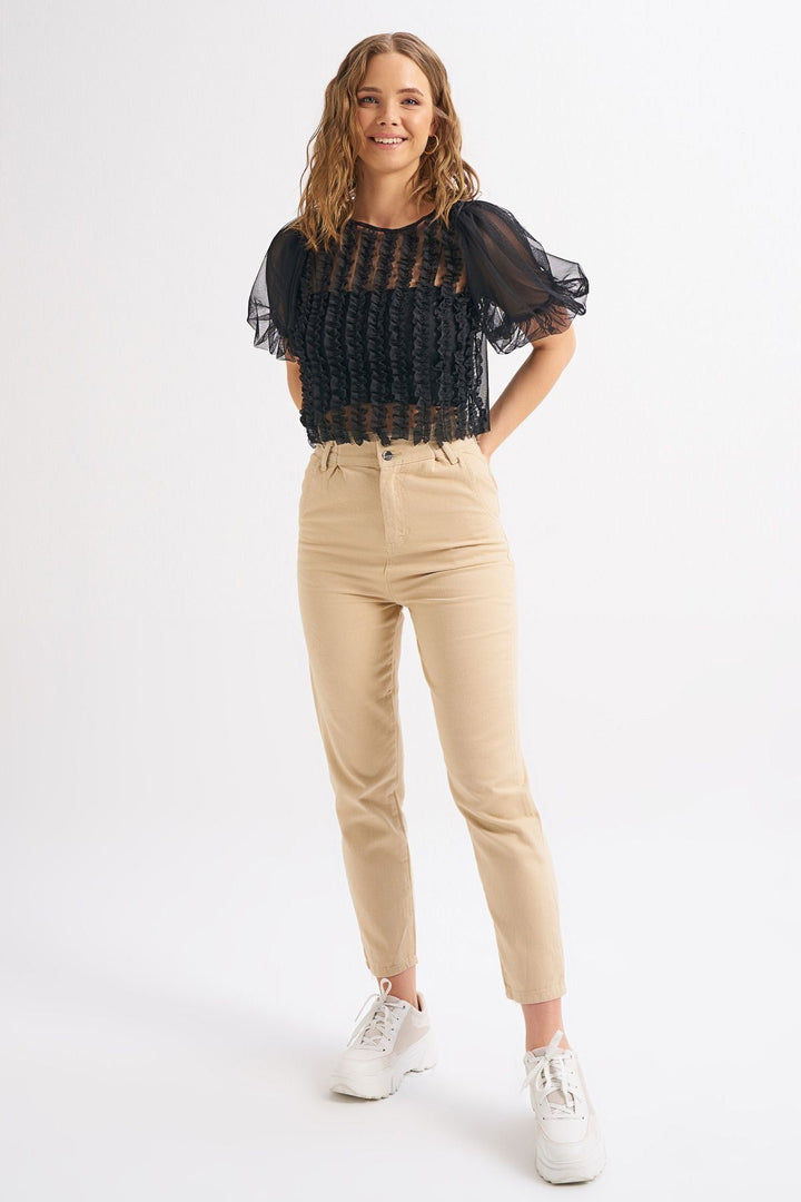 Balloon Sleeve Gippie Tulle Ice Black