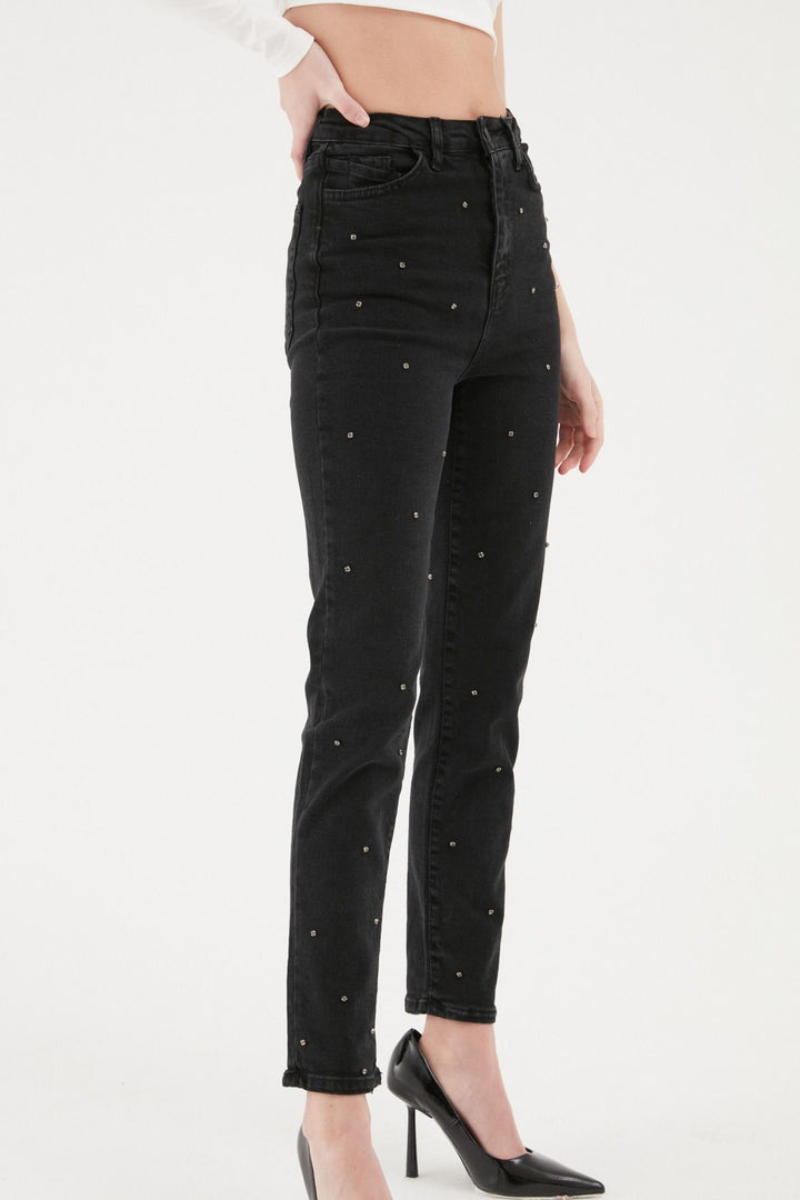 Stone Detailed Jeans Anthracite