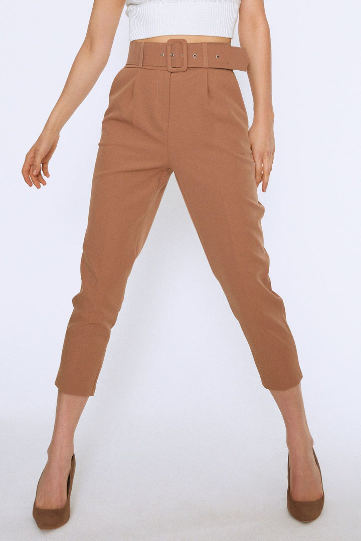 Waist Belt Fabric Trousers Camel
