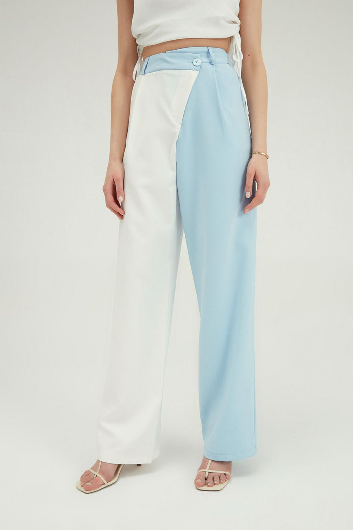 Two Color Palazzo Pants Baby Blue