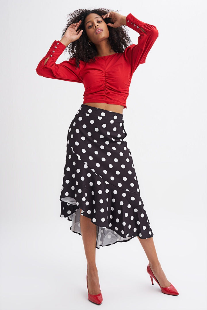 Balon Kol Gipeli Bluz Kırmızı