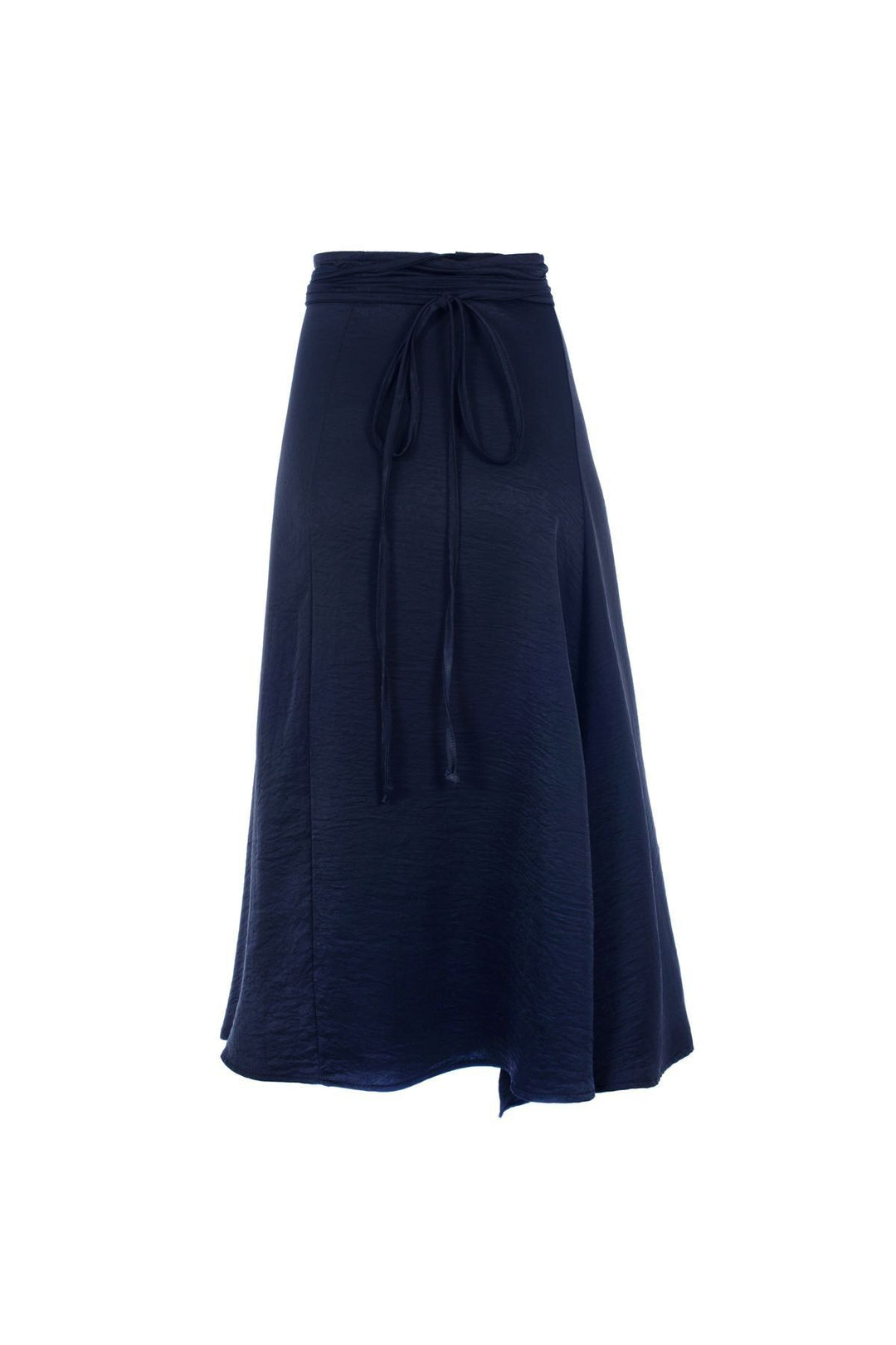 Wrapped Satin Midi Skirt Black