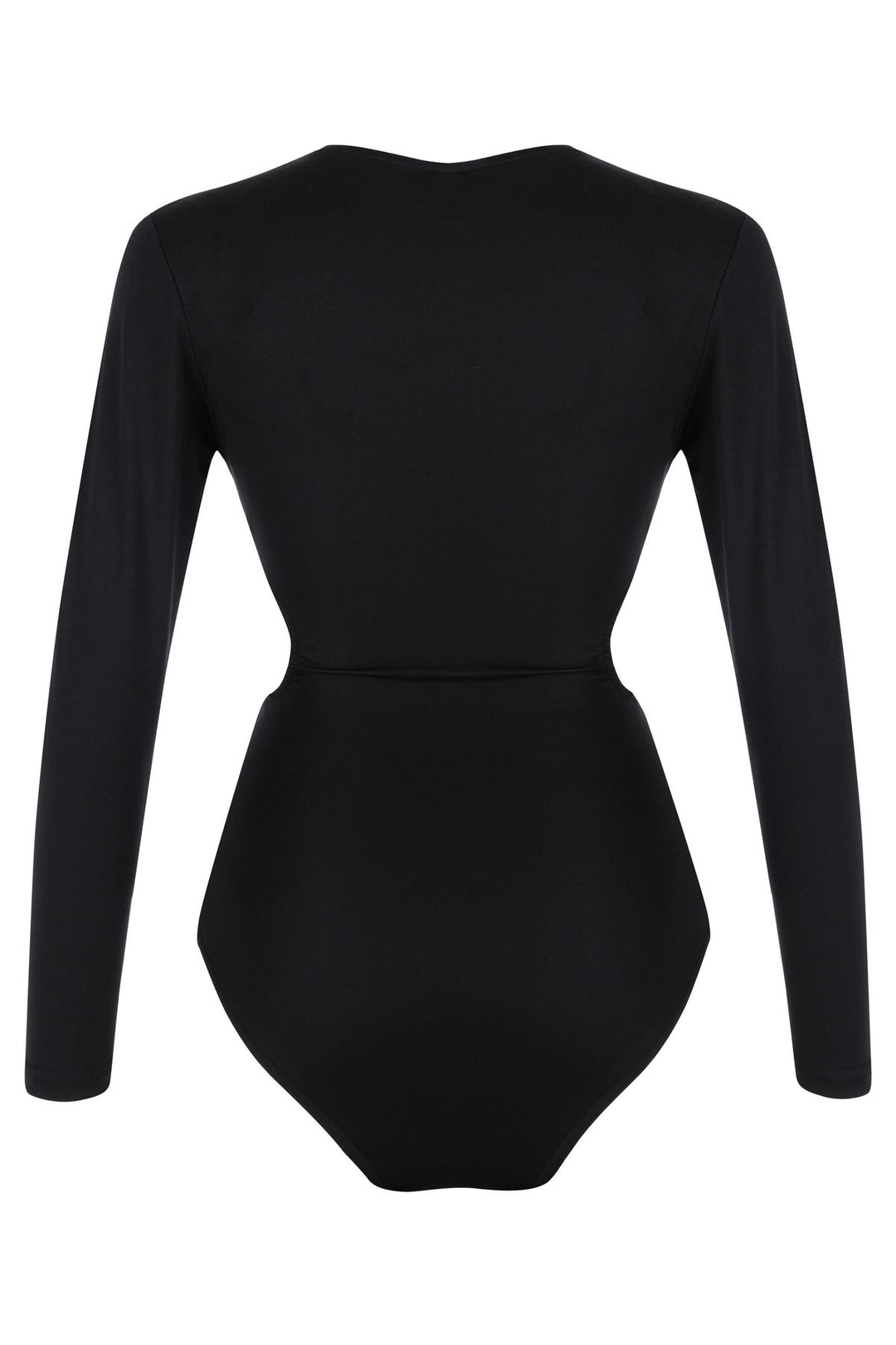 Dekolte Detay Aksesuarlı Bodysuit Siyah