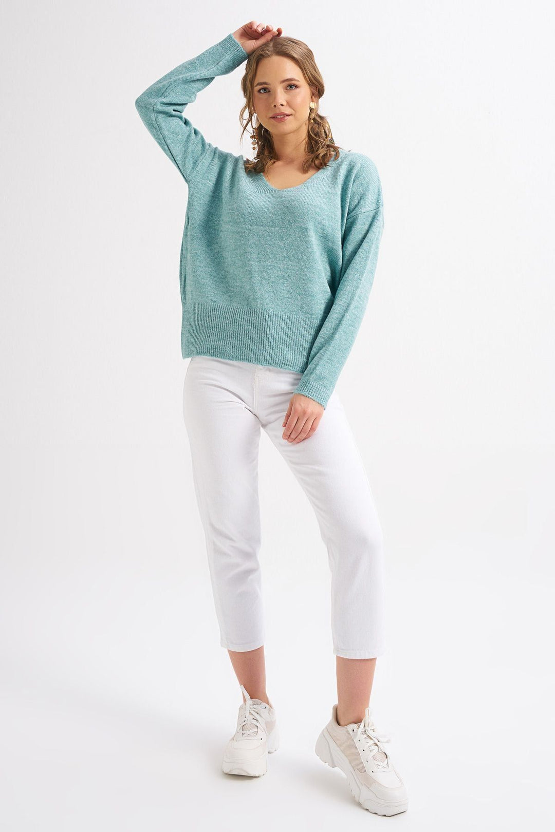 V Neck Sweater Mint