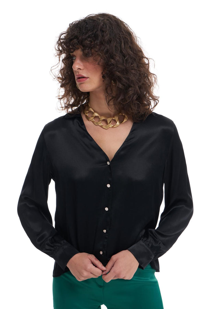 Satin Shirt Black