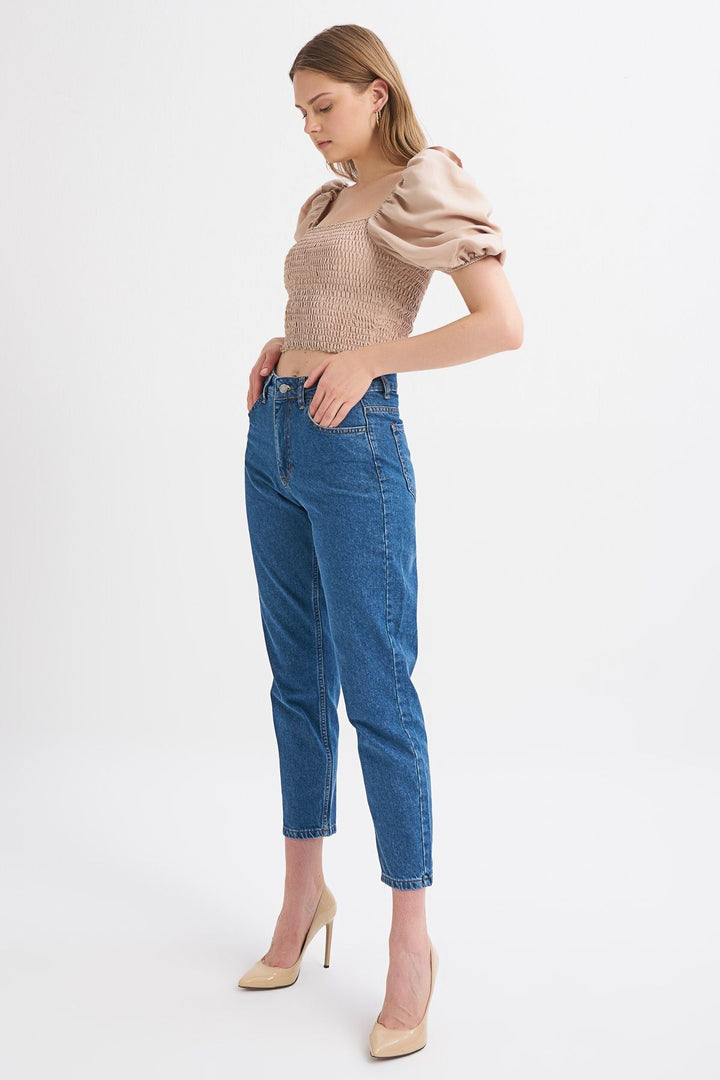 Balon Kol Gipeli Bluz Bej