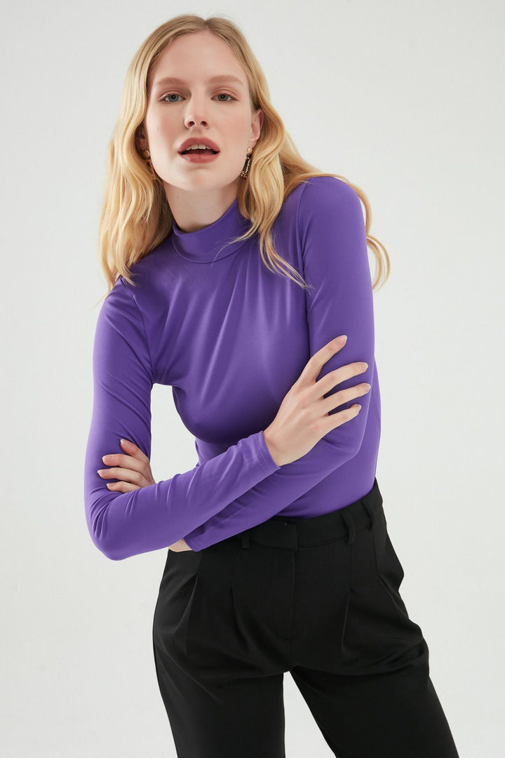 Turtleneck Bodysuit Purple