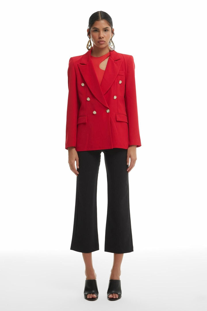 Düğme Detaylı Blazer Ceket Kırmızı