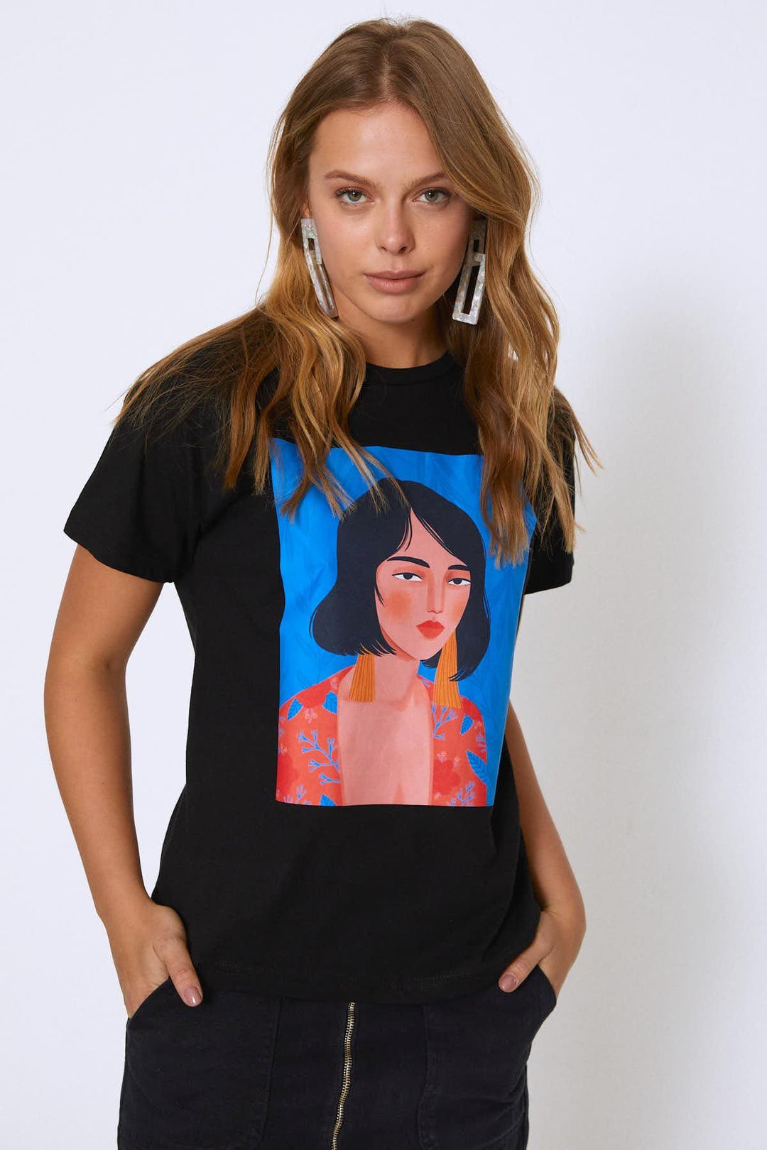 Baskılı Tişört Siyah