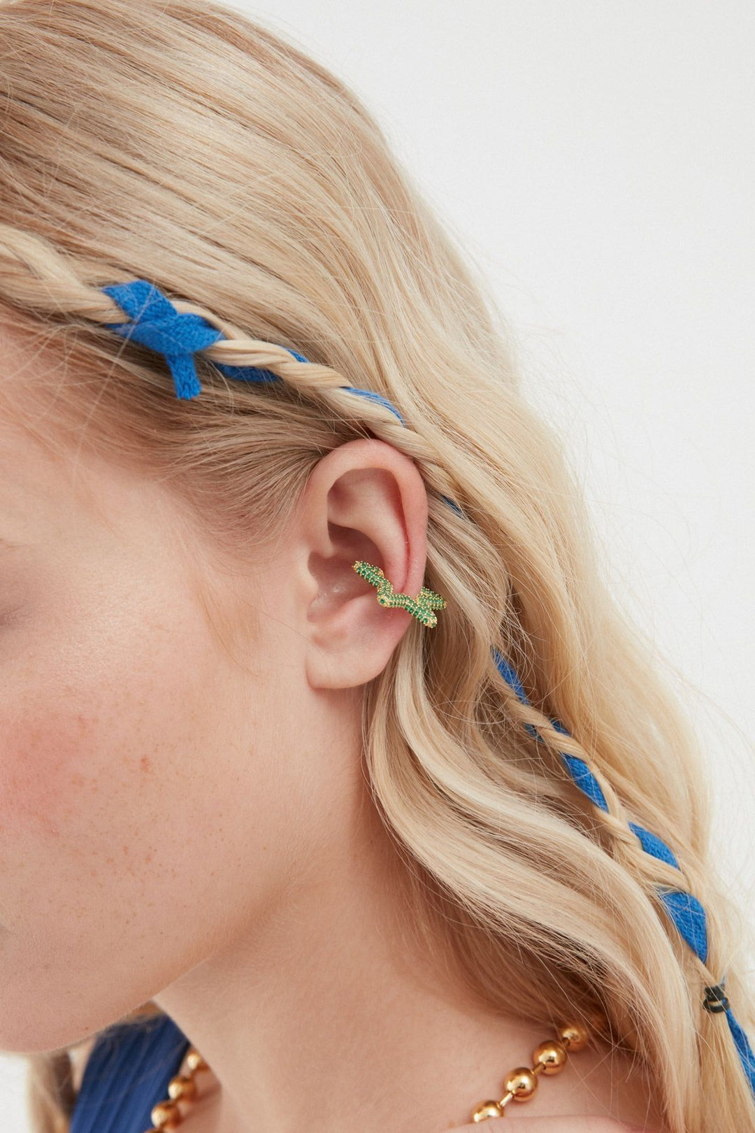 Stone Star Ear Cuff Green