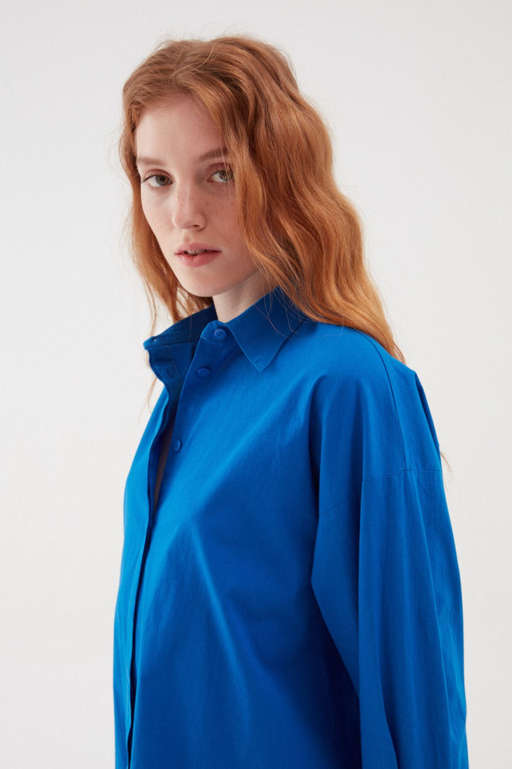 Oversize Basic Shirt Sax