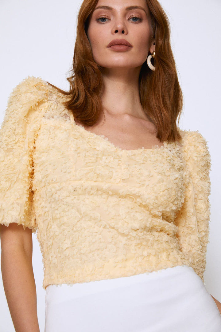 Watermelon Sleeve Lace Blouse Bone