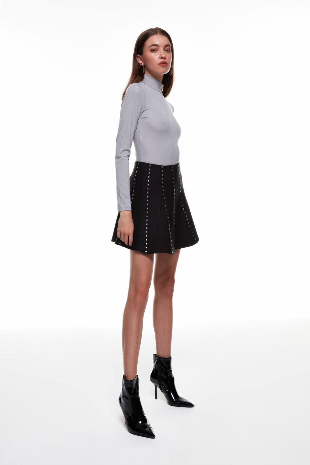 Trok Detailed Mini Skirt Black
