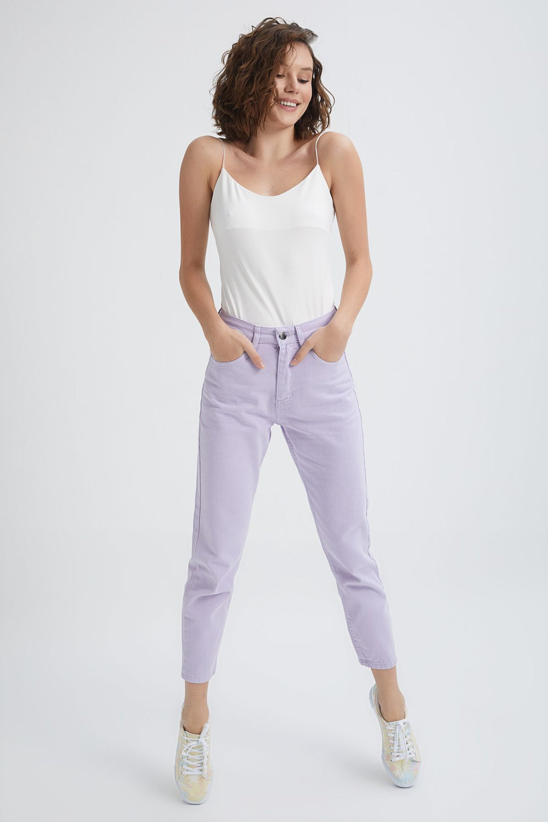 Gabardine Mom Jean Lilac