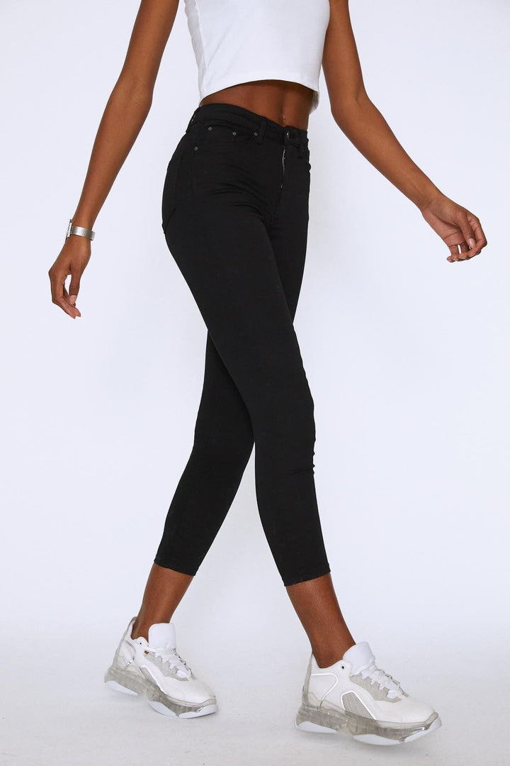 Yüksek Bel Skinny Pantolon Siyah