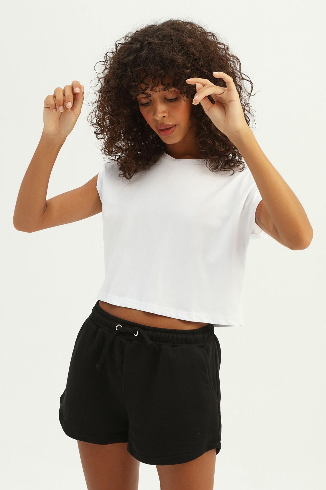 Elastic Waist Shorts Black