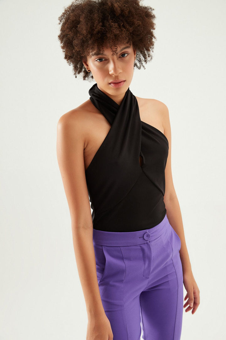 Cross Bodysuit Black