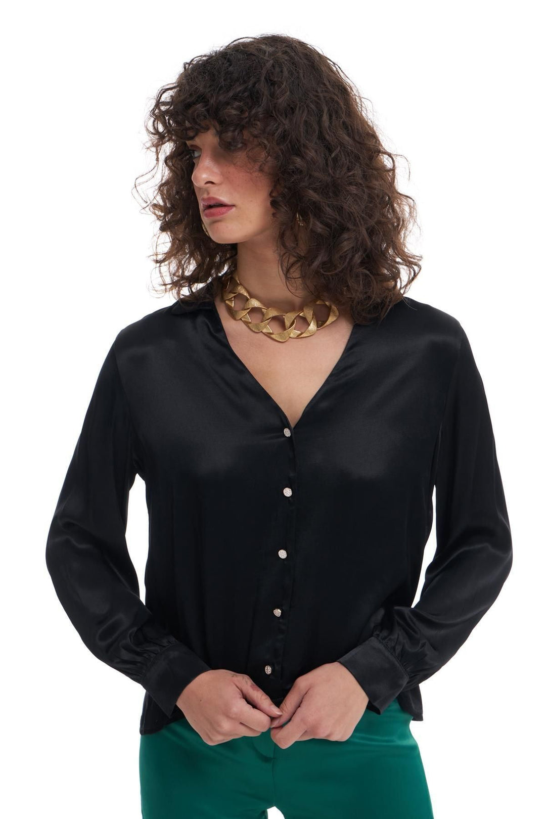 Satin Shirt Black