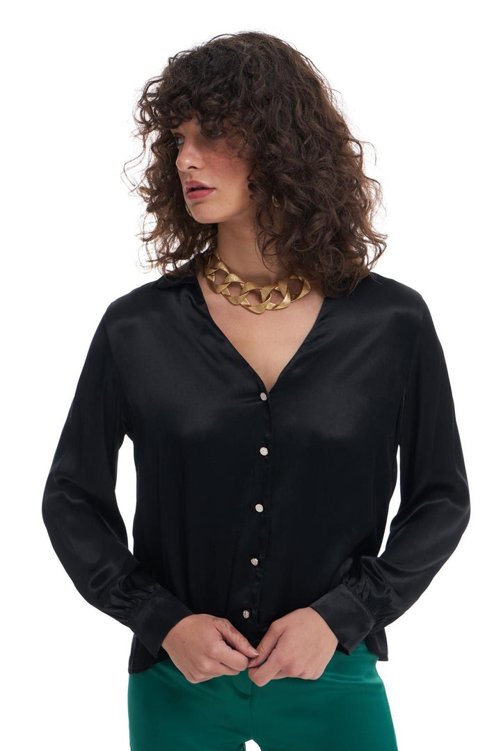 Satin Shirt Black