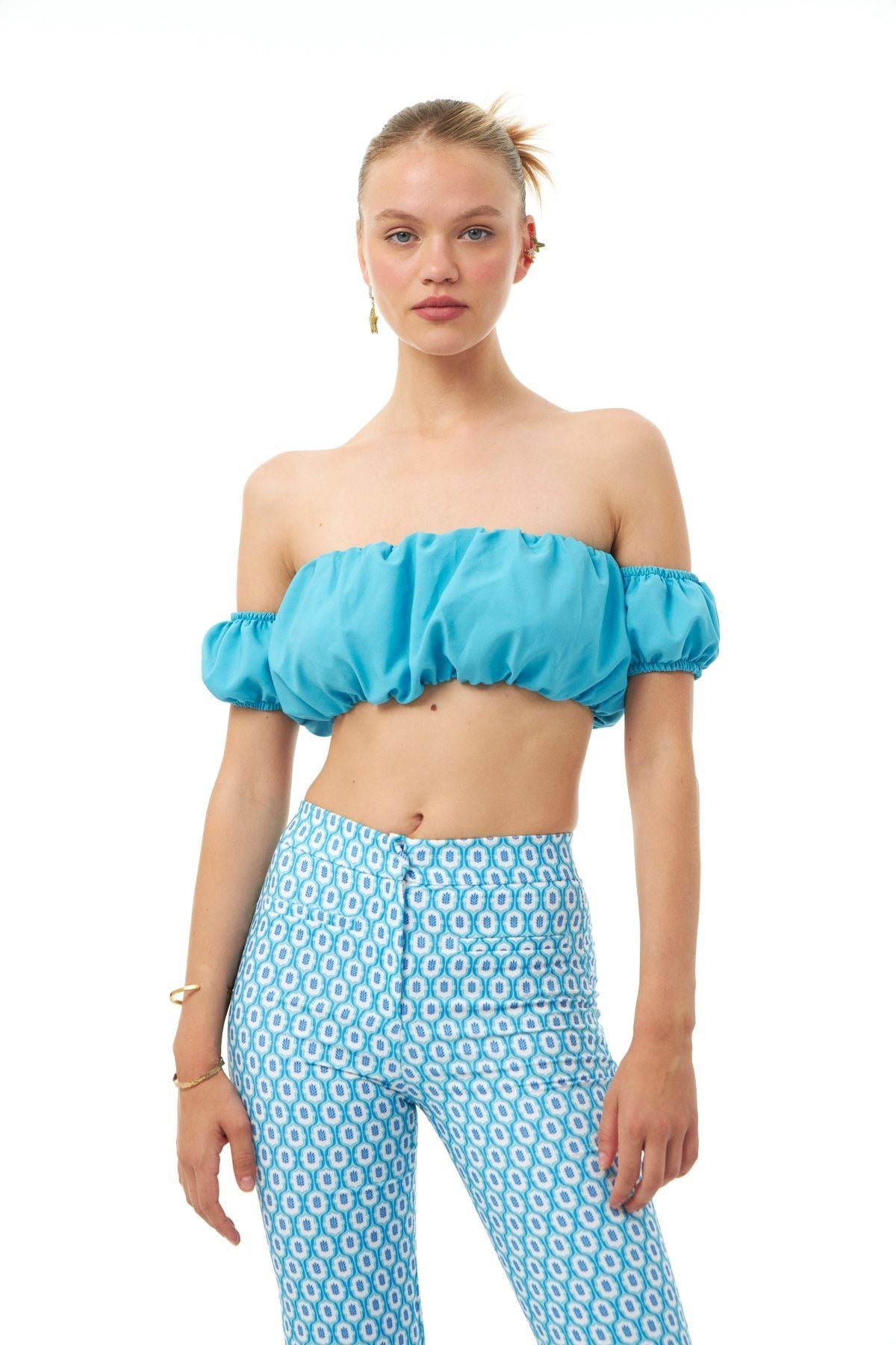 Pleated Bustier Turquoise