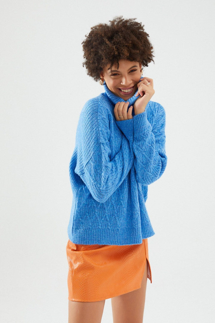 Boğazlı Kazak Mavi