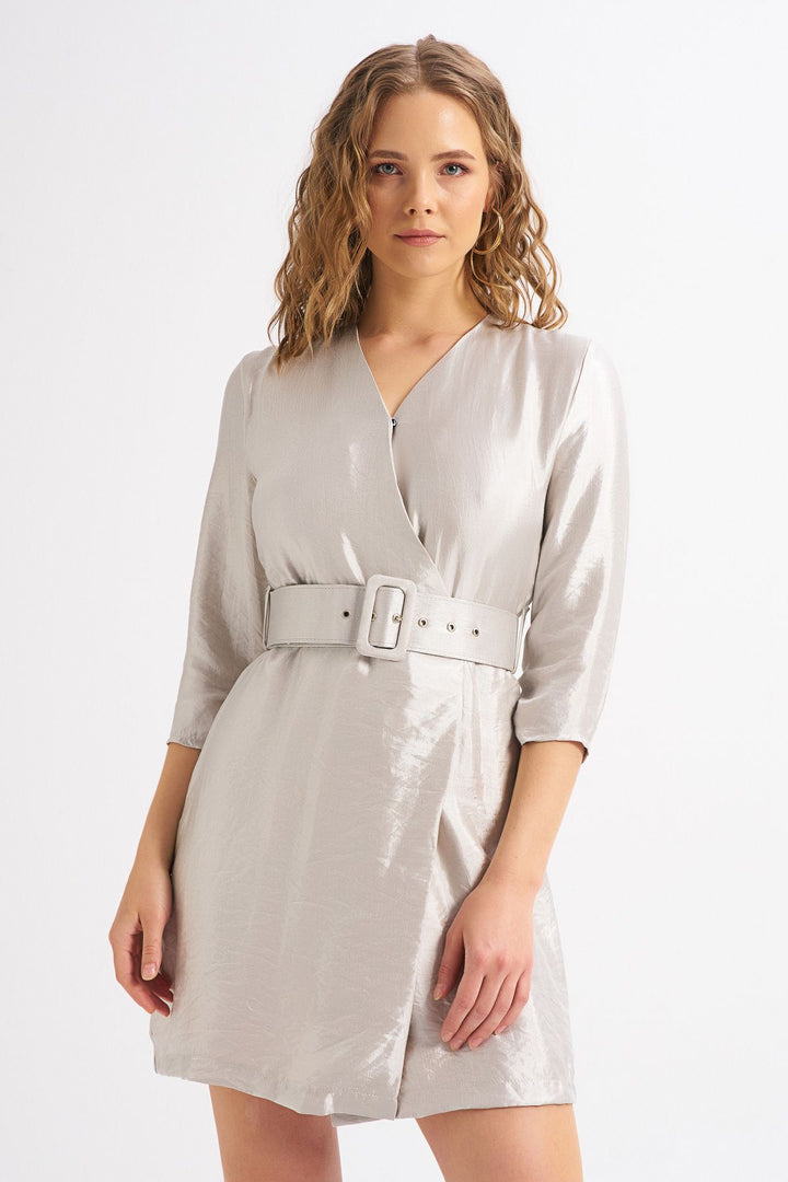 Waist Belt Double Breasted Dress Stone