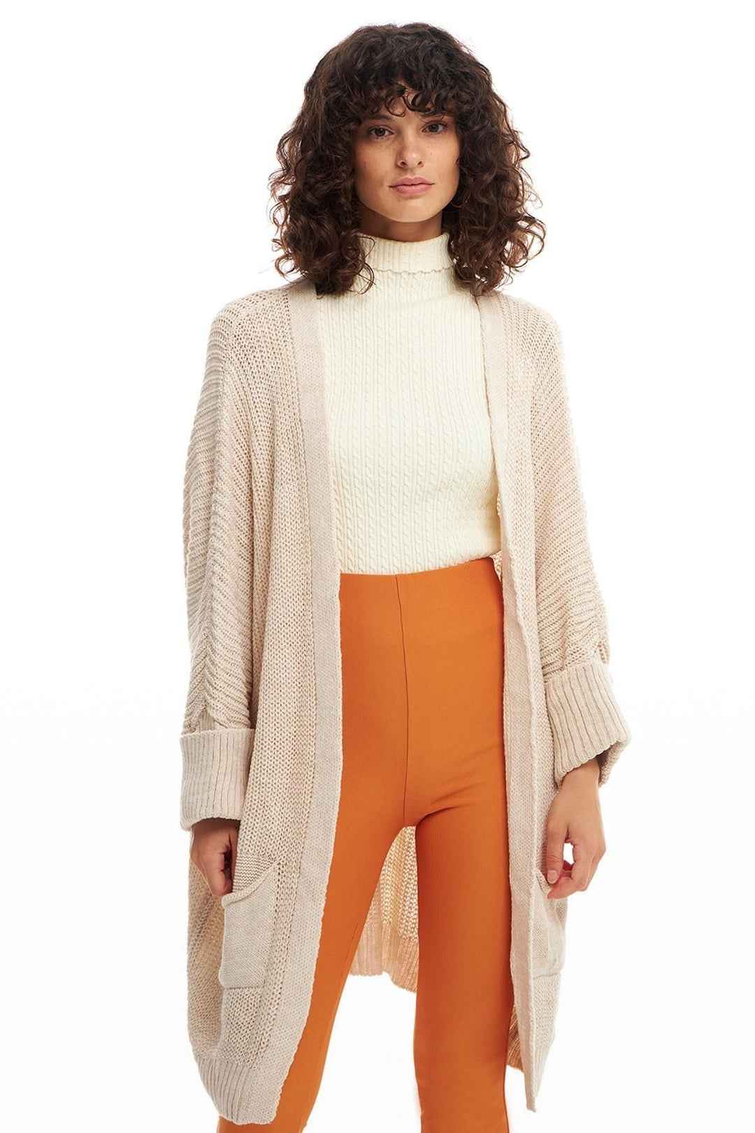 Oversize Pocket Cardigan Stone