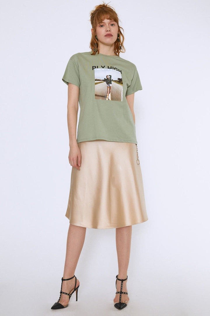 Baskılı Tişört Mint