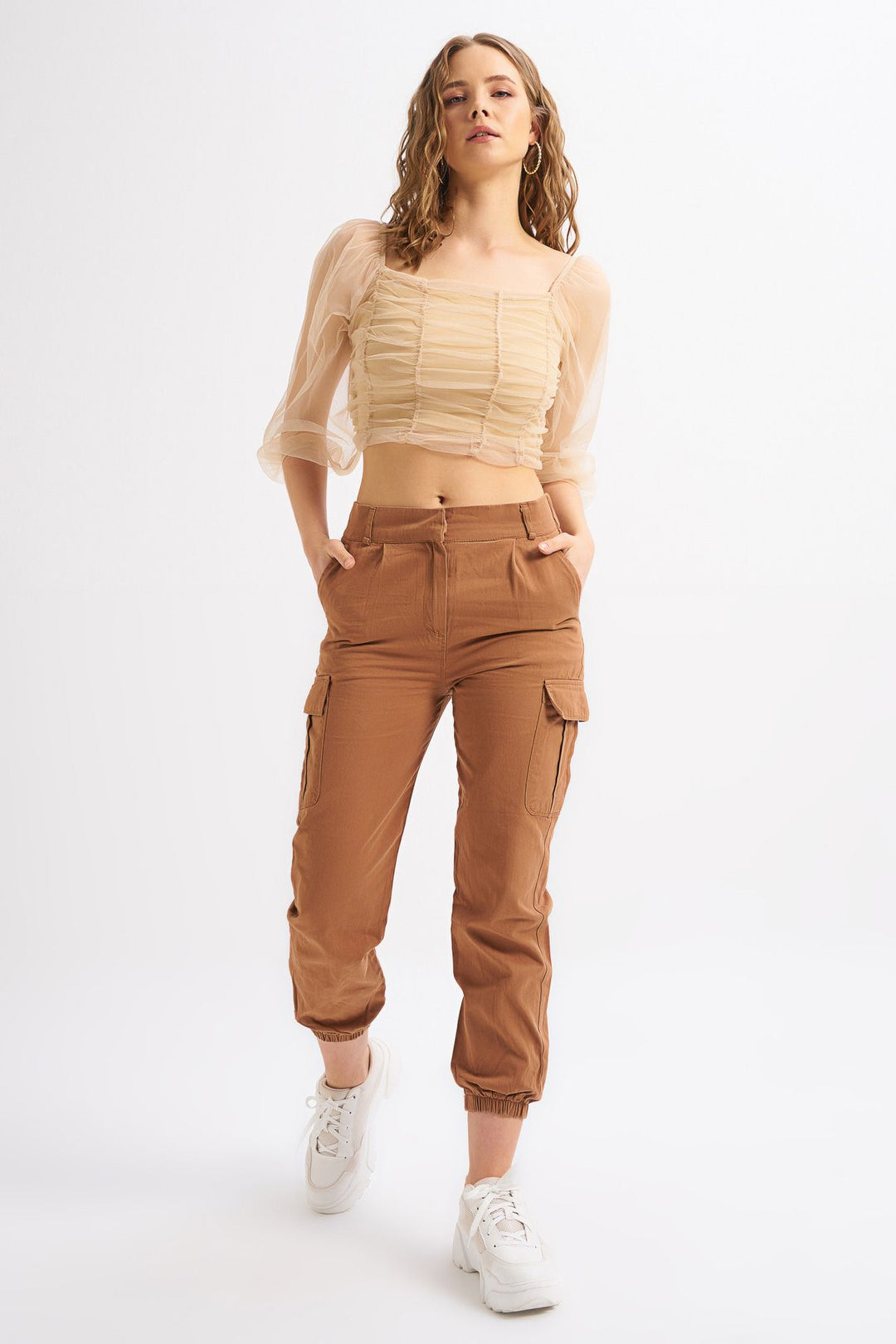 Gipeli Tulle Blouse Beige