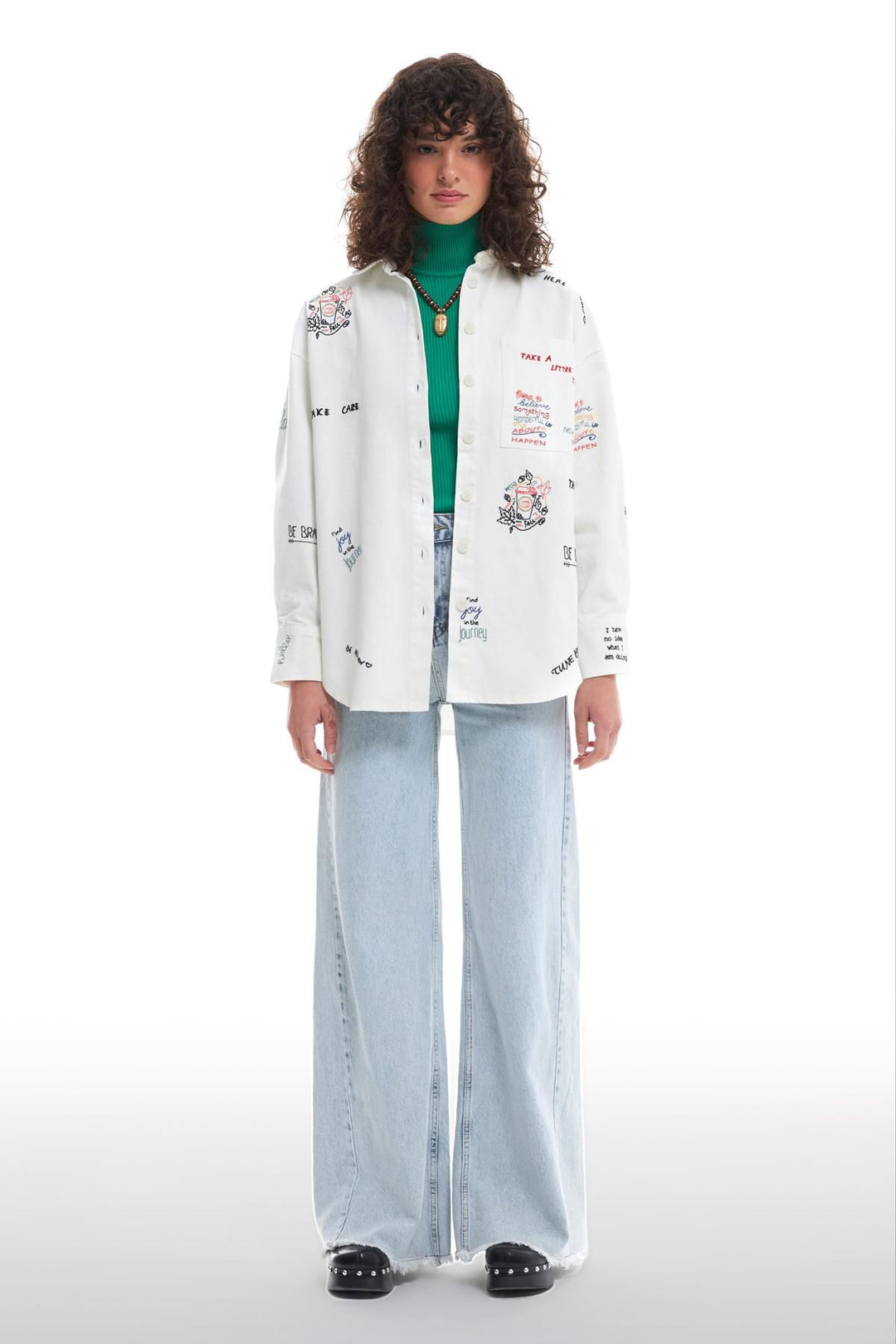 Color Printed Jacket Ecru