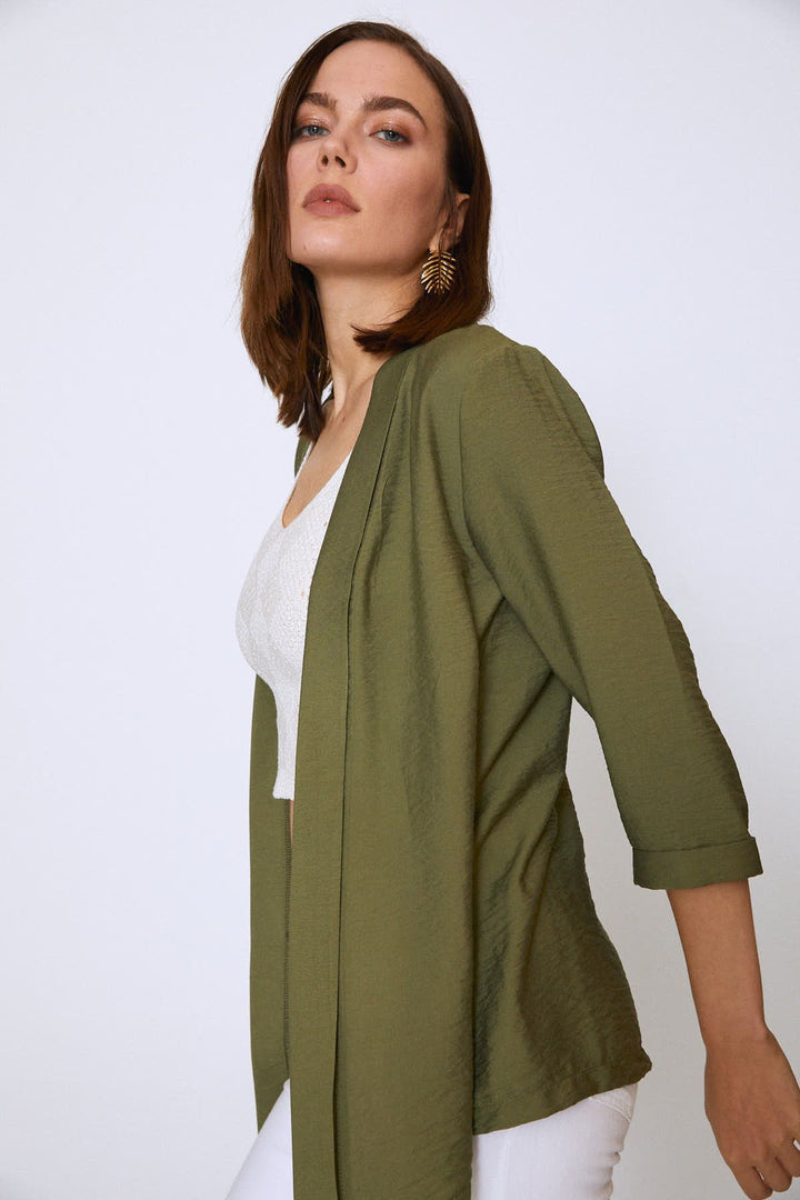 Shawl Collar Jacket Khaki